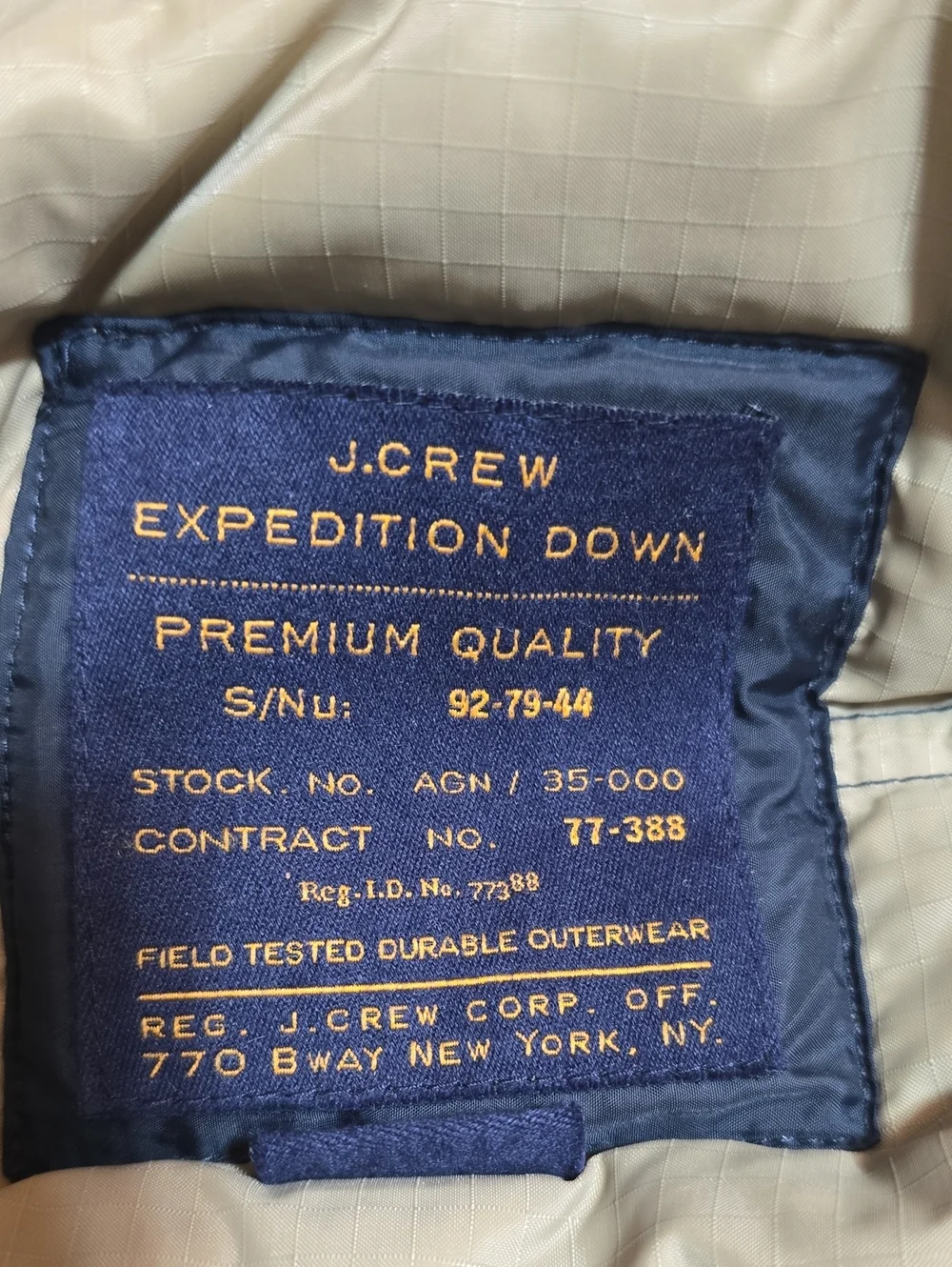 J.Crew Men’s Expedition Down Puffer Vest Navy Blue Size